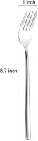 Long handle Dinner Forks Stainless Steel Round handle Dinner Forks,Korean Long handle Dessert Forks Silver Pack of 4