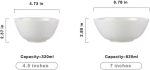 11 OZ Ceramic Soup Bowls for Kitchen White Diamond, Ultra light Set of 4 Perfect for Soup Bowls for Kitchen, Ramen Bowl, for Oatmeal, Fruit,Salad and Rice Bowl, Dishwasher & Microwave Safe (4.73 INCH)