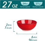 Cereal Bowls Set of 6-27 Oz Ceramic Soup Bowls, Microwave & Dishwasher Safe, 6 Inch Colorful Serving Bowls for Kitchen