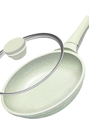 Non stick Frying Pans 8 in Skillet with Lid, Omelet Pan, Small Frying Pans Nonstick, Healthy Cookware Non Toxic Chefs Pan, Egg Pan with Heat Resistant Handle,100% PFOA PFAS-Free, Cooking all stovetop