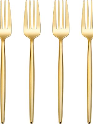 90 Pcs Gold Plastic Forks,Gold Disposable Utensils, Disposable Heavy Duty Plastic Forks Heat Resistant Perfect for Parties,Wedding,Dinners
