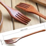 Forks,Wooden Forks,  6 Pieces Eco-friendly Japanese Wood Salad Dinner Forks Wooden Forks Set Reusable Handmade Natural Wood Flatware Set for Cooking Stirring Eating