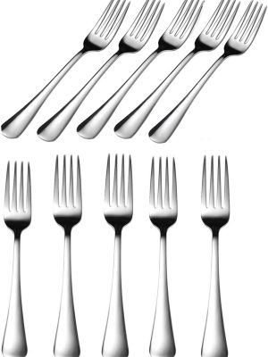 10-Piece Dinner Forks Set,Food-Grade Stainless - 7 Inches Table Forks,Flatware Forks,Dessert Forks,Salad Forks