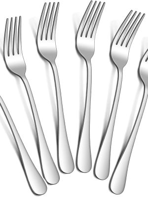 Dinner Forks Set,8 Inches Set of 6 Food Grade Stainless Steel Silverware Forks,Table Forks,Flatware Forks,Mirror Finish Dishwasher Safe,Use for Home,Kitchen or Restaurant