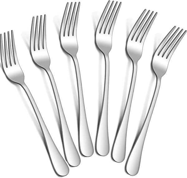 Dinner Forks Set,8 Inches Set of 6 Food Grade Stainless Steel Silverware Forks,Table Forks,Flatware Forks,Mirror Finish Dishwasher Safe,Use for Home,Kitchen or Restaurant