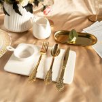 100PCS Gold Plastic Forks, 7.48inch Disposable Gold Plastic Silverware, Heavy Duty Plastic Forks for Parties, Weddings and Events