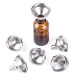 1.25" Stainless Steel Mini Funnels for Miniature Bottles, Essential Oils, DIY Lipbalms, Cooking Spices Liquids, Homemade Make-Up Fillers (6 Pack)
